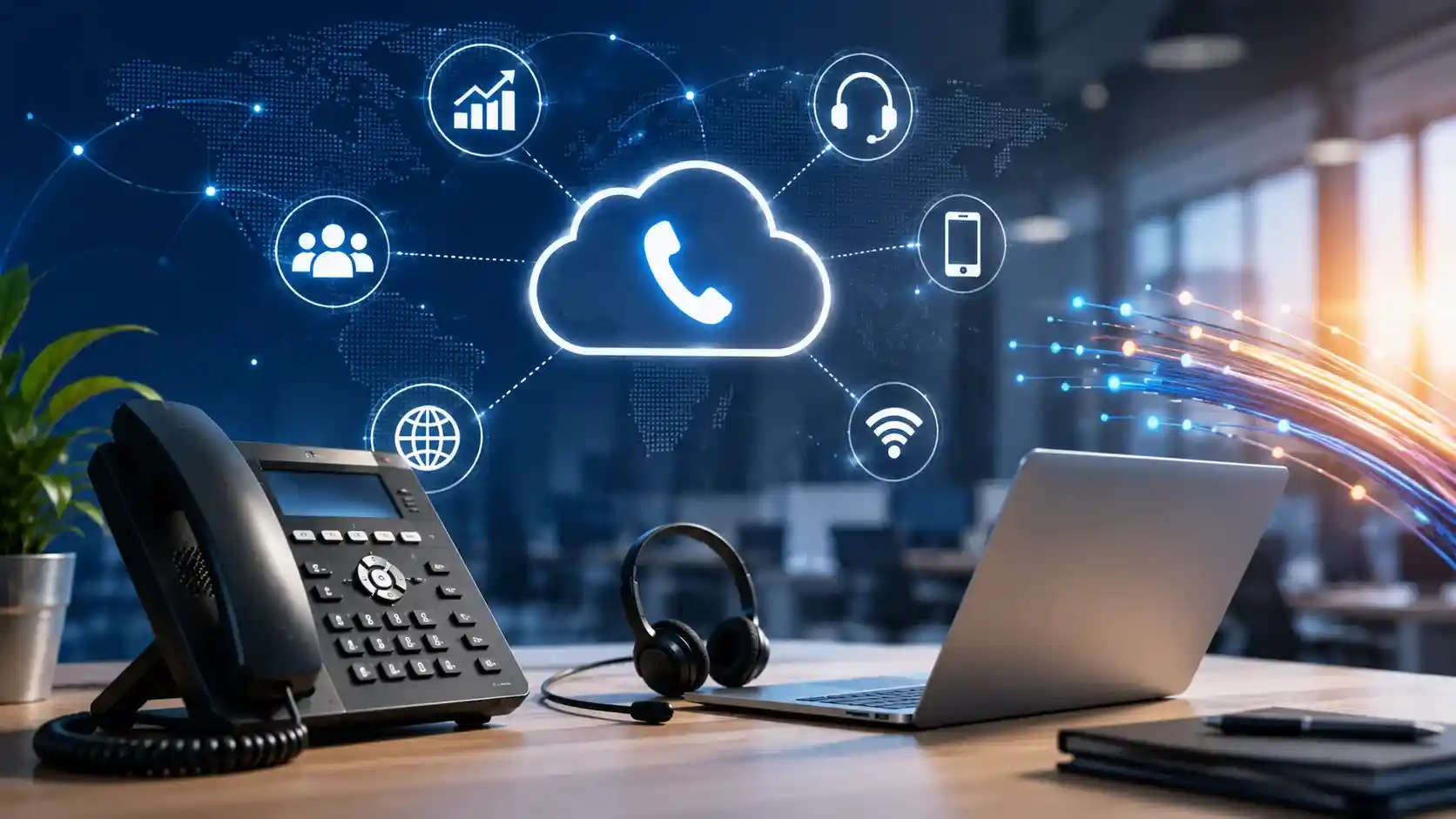 Business reviewing telecom bills and calculating cost savings